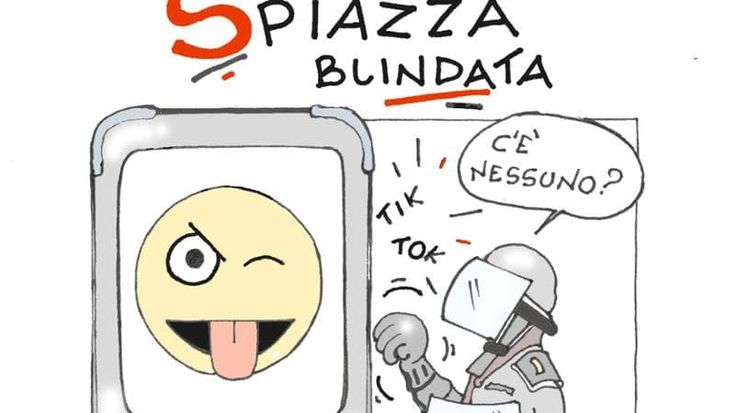 Piazze blindate, la vignetta di Ellekappa