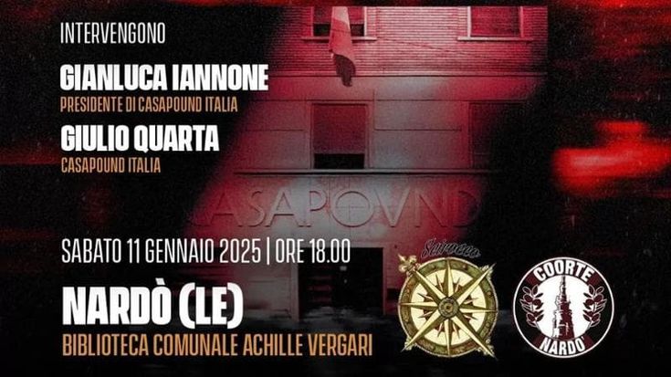 Nardò concede biblioteca comunale ai militanti di Casapound. Rivolta degli antifascisti: “Indegno”