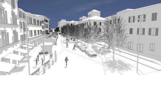 Alberi, pergolati e panchine: il nuovo look di piazza Aldrovandi a Bologna