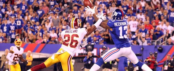 Nfl, per fortuna che c'è Beckham, Giants ok nella gara a chi sbaglia di più