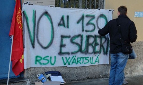 Wartsila in piazza contro i tagli