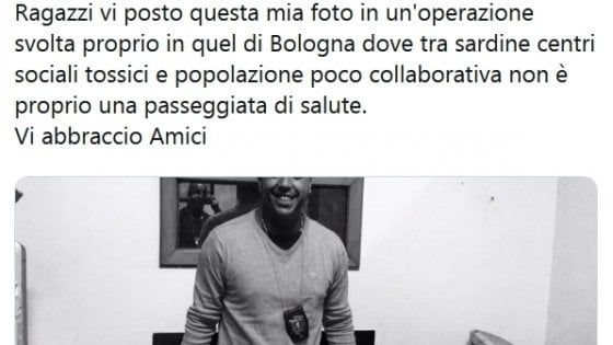 "Io, tra centri sociali, tossici e sardine". Ma l'agente denuncia: "Quel tweet non è mio"