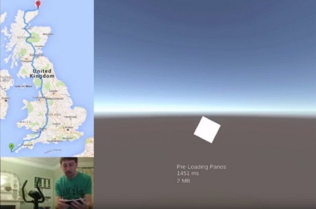 Il viaggio di Aaron con la cyclette VR
