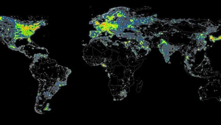 Inquinamento luminoso: così il Pianeta continua ad “accendersi”