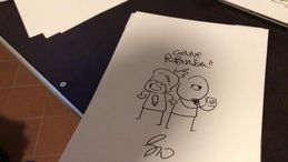Lucca Comics, il disegno di Sio per Robinson