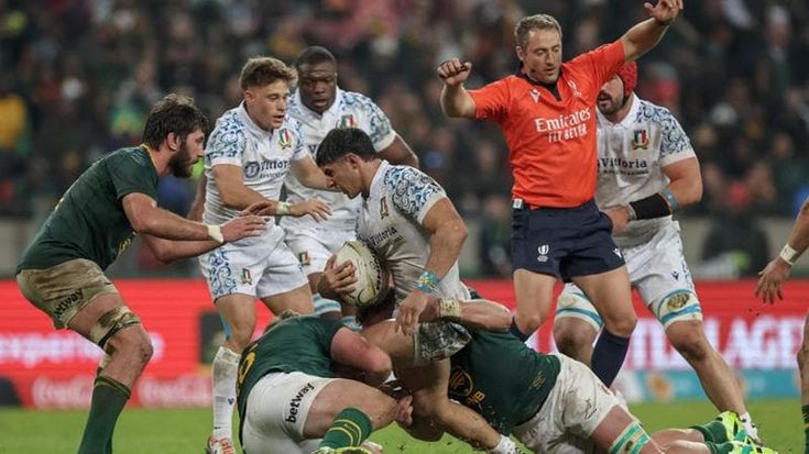 Rugby, Italia travolta dal Sudafrica anche con l’uomo in più