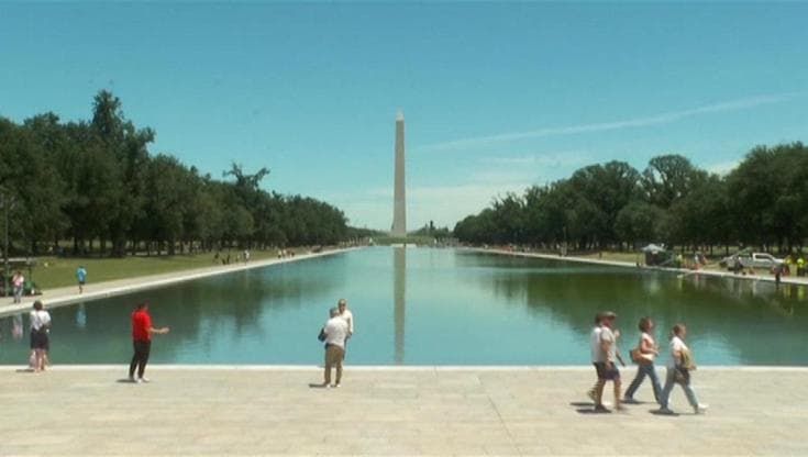 La Reflecting Pool è verde: nella fontana ristrutturata da Trump ci sono già le alghe