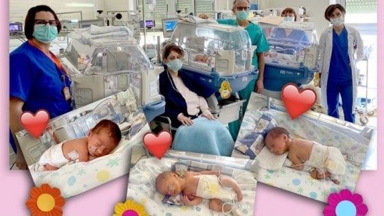 Tre gemelline nascono a Foggia nei giorni del Coronavirus. Medici e infermieri: "Amore vince su tutto"