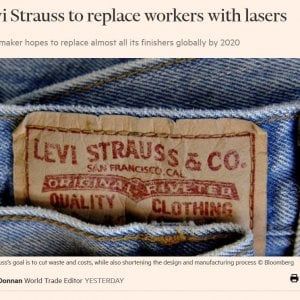 Levi's userà i laser al posto degli operai per rifinire i blue jeans
