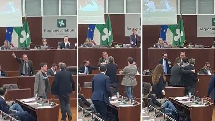Bagarre al Pirellone, spintoni e urla tra l’assessore La Russa e Majorino per la mozione di censura
