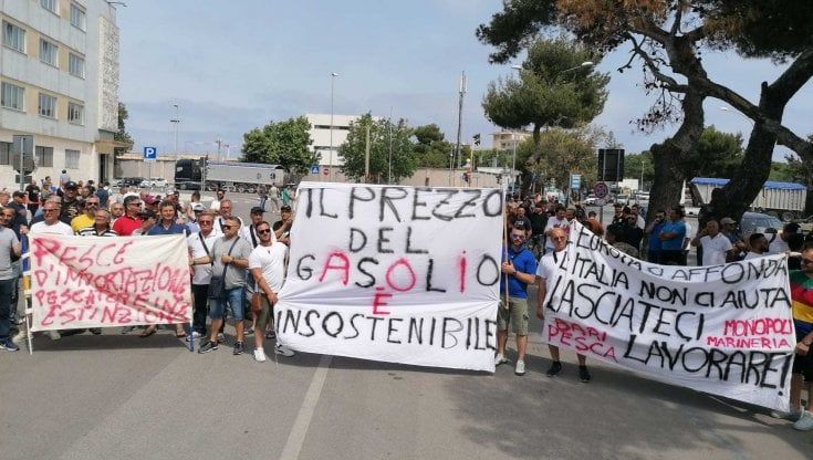 Bari, pescatori da tutta la Puglia per protestare contro il caro gasolio: "Siamo esasperati, così non si può andare in mare"