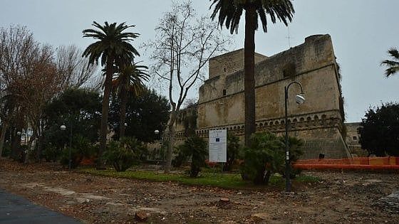 Bari, strage di pini davanti al castello svevo: la soprintendenza blocca i lavori