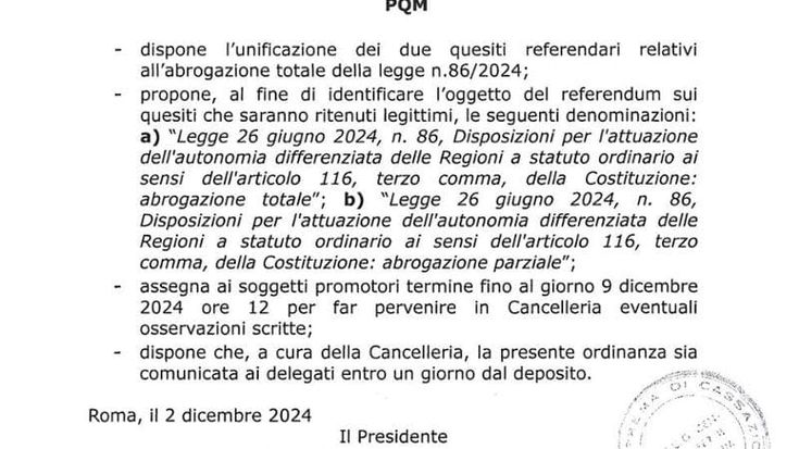Autonomia, primo sì ai referendum per l’abrogazione
