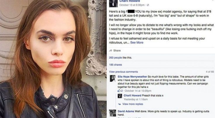 ''Non posso tagliarmi le ossa per essere magra'': sfogo della modella su Fb