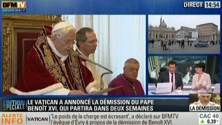 Il Papa lascia: la notizia nei tg di tutta Europa
