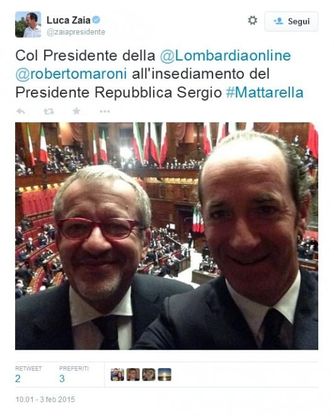Mattarella giura, tweet e foto dei politici dall'aula