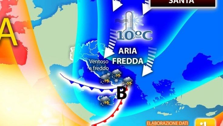 Previsioni meteo, torna l'inverno: settimana di Pasqua con freddo, vento, neve e pioggia
