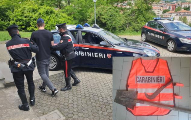 Minaccia i militi della Pubblica con una roncola e aggredisce i carabinieri: un arresto a Borgotaro 