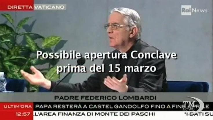 Lombardi: "Possibile apertura Conclave prima 15 marzo"