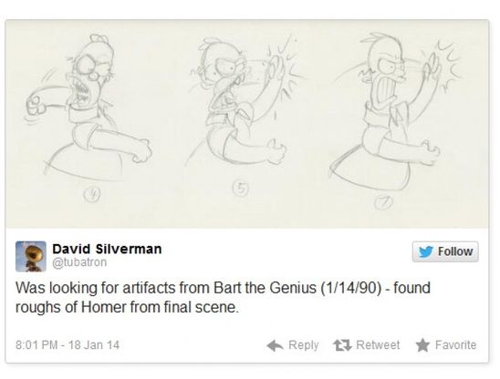 Simpsons, su Twitter l'illustratore svela i disegni originali<br />&nbsp;