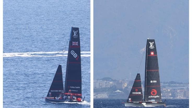 Coppa America, collisione in mare tra GB1 e un gommone del team Alinghi: velista ferito lievemente