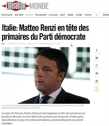Primarie Pd, Renzi nuovo segretario: la notizia sui siti stranieri