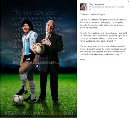 Maradona insiste contro Blatter: "Come ha fatto tutti quei soldi?"
