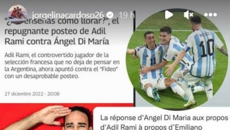Rami attacca l'Argentina, la moglie di Di Maria replica: "Mio marito ti può insegnare come si trattano le donne". Riferimento a Pamela Anderson