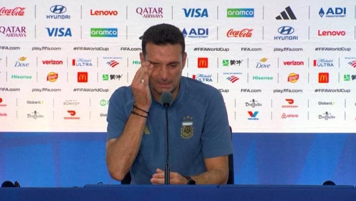 Mondiali, le lacrime del tecnico argentino Scaloni: "Mi fa male nel profondo dell'anima"