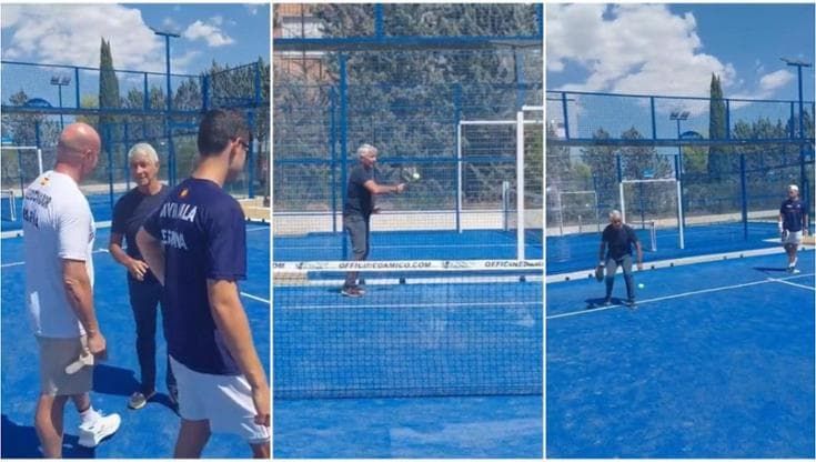 Padel che passione, Abodi prova qualche scambio con la nazionale spagnola ai Giochi del Mediterraneo