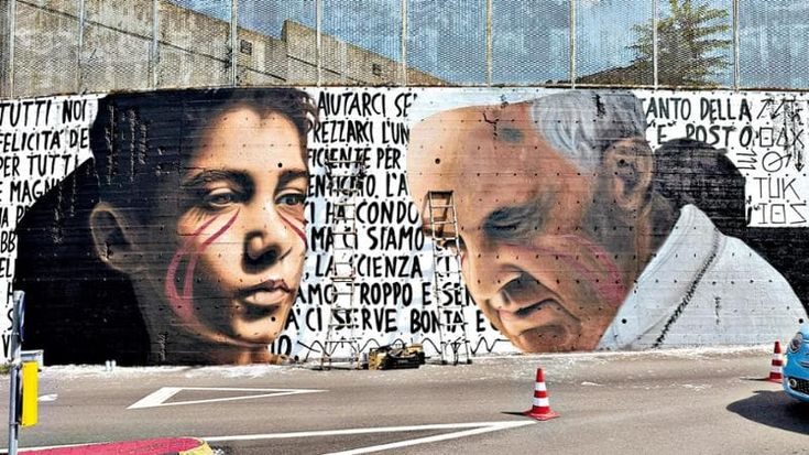 Jorit: “Francesco e un bimbo palestinese per la pace. Rifarò Maradona e il Che in un altro Bronx”