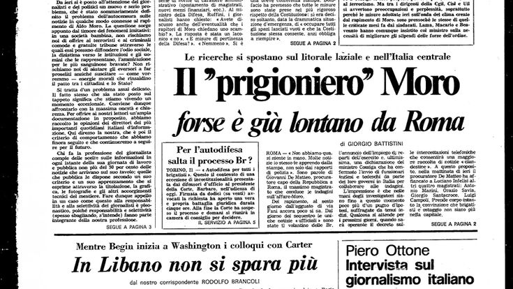 Il “prigioniero” Moro forse è già lontano da Roma