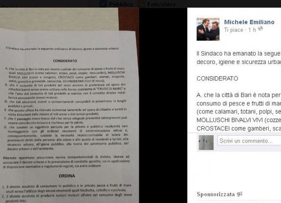 "Vietato mangiare pesce crudo", l'ordinanza choc del sindaco &egrave; uno scherzo