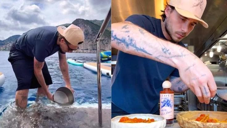 Brooklyn Beckham cuoce la pasta in acqua di mare, Bassetti risponde e infiamma la polemica