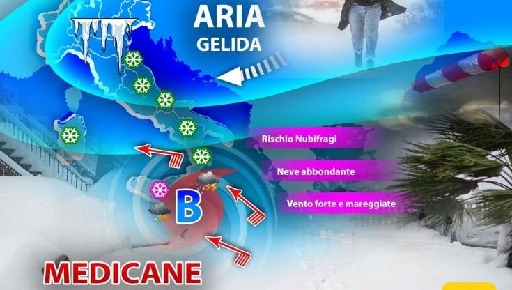 Previsioni meteo, arriva il "Medicane" di neve: bufere al Sud e sulle isole 