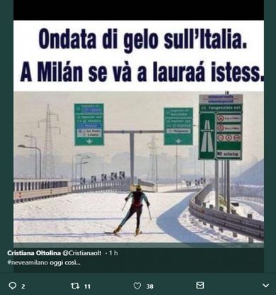 Maltempo, su Twitter il milanese non resiste: "Cari romani, noi a lavorare ci andiamo lo stesso"
