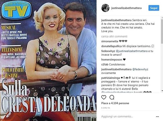 Paolo Limiti, il ricordo dell'ex moglie Justine Mattera su Instagram: "A te che hai creato la mia carriera" 