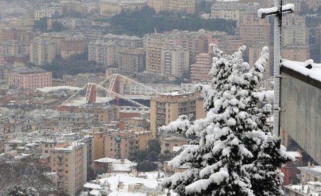 Maltempo, allerta 1 per neve. <br />A rischio l'entroterra di Genova e Savona