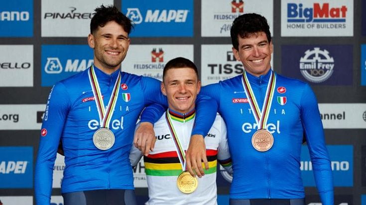 Ganna argento e Affini bronzo nella crono mondiale a Zurigo. Evenepoel resta campione iridato