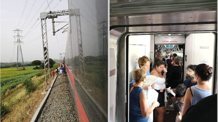 Frecciarossa fermo per oltre tre ore sotto il sole: 50 gradi a bordo, passeggeri senza acqua. Sul treno anche l’ex ministro Franceschini: “Brutta esperienza”. Ritardi su tutta la linea Alta Velocità tra la Capitale e Firenze