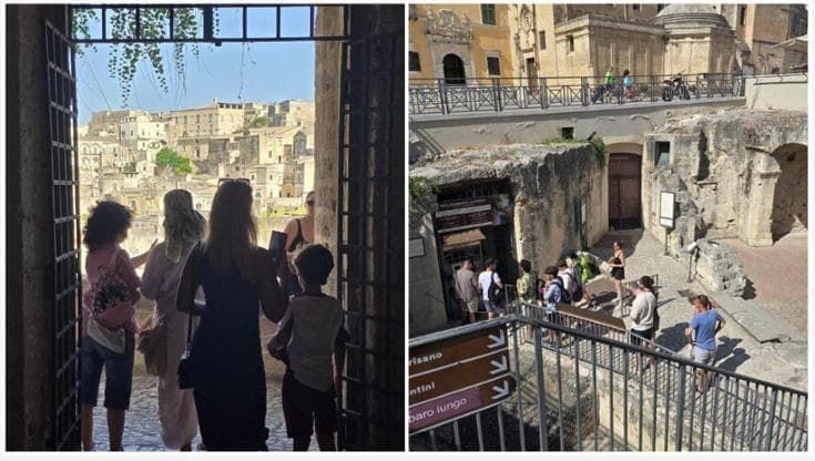 Matera sotterranea “rifugio” dal gran caldo, i turisti si riparano al fresco negli ipogei