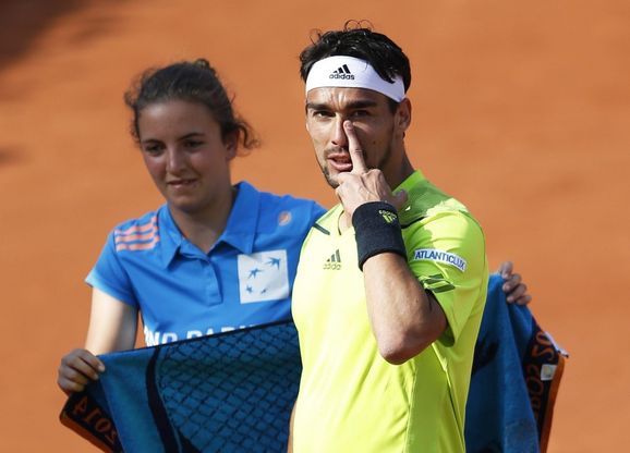 Tennis, urla e gesti: lo show di Fognini a Parigi