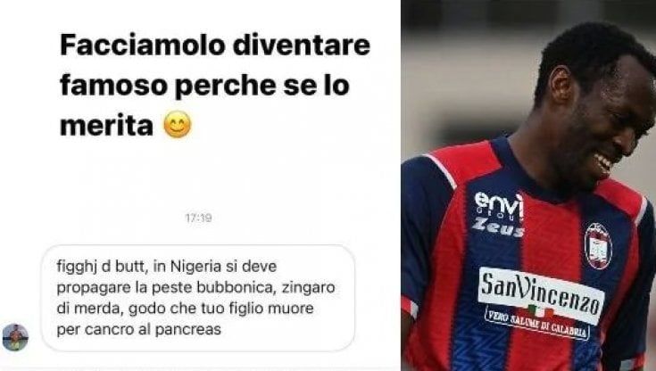 Crotone, insulti shock a Simy: "Godo se tuo figlio muore di cancro"