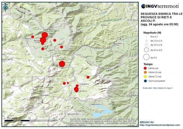 Terremoto nel Centro Italia, la mappa delle aree colpite