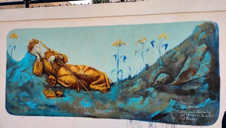 Ballarò, contro i rifiuti in strada compare il murale di Santa Rosalia