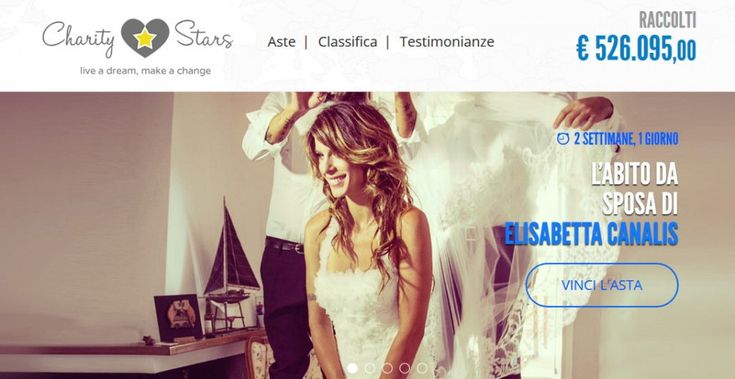 All'asta l'abito da sposa della Canalis, il ricavato in beneficenza