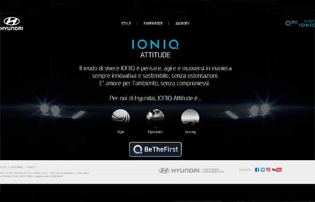 Una piattaforma per raccontare la “IoniqAttitude” Hyundai