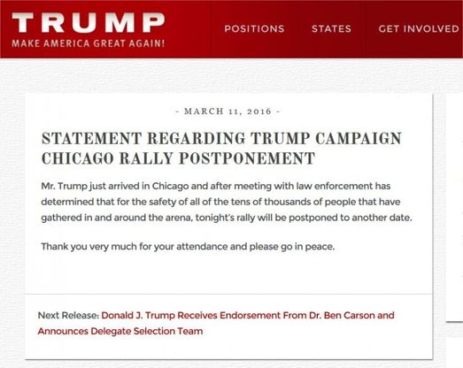 Usa 2016, proteste e violenze: sospesi i comizi di Trump a Chicago