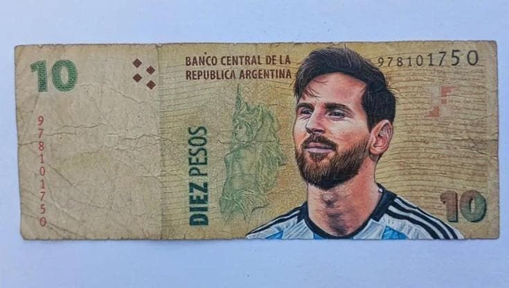 Argentina, una banconota da 10 Pesos è arrivata a valerne 60mila grazie alla Coppa del Mondo