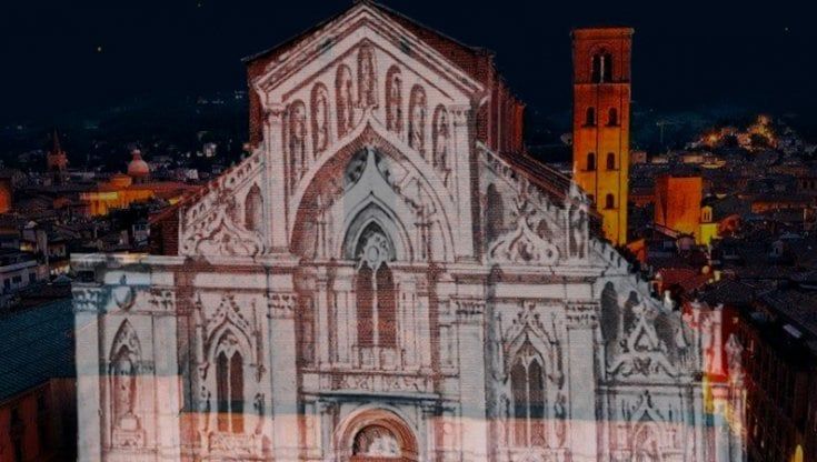 San Petronio si accende: ecco come sarebbe stata la facciata se fosse stata completata